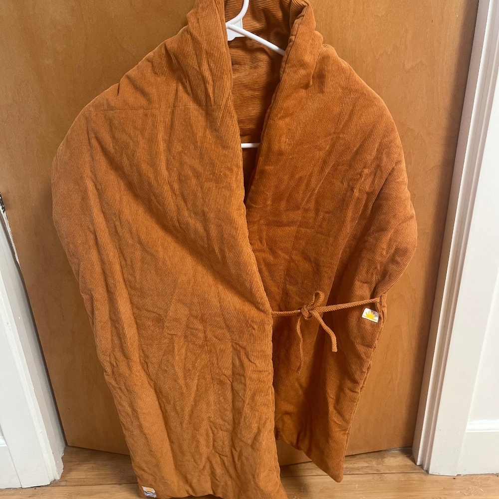 LF Markey corduroy scarf shawl orange rust wrap
